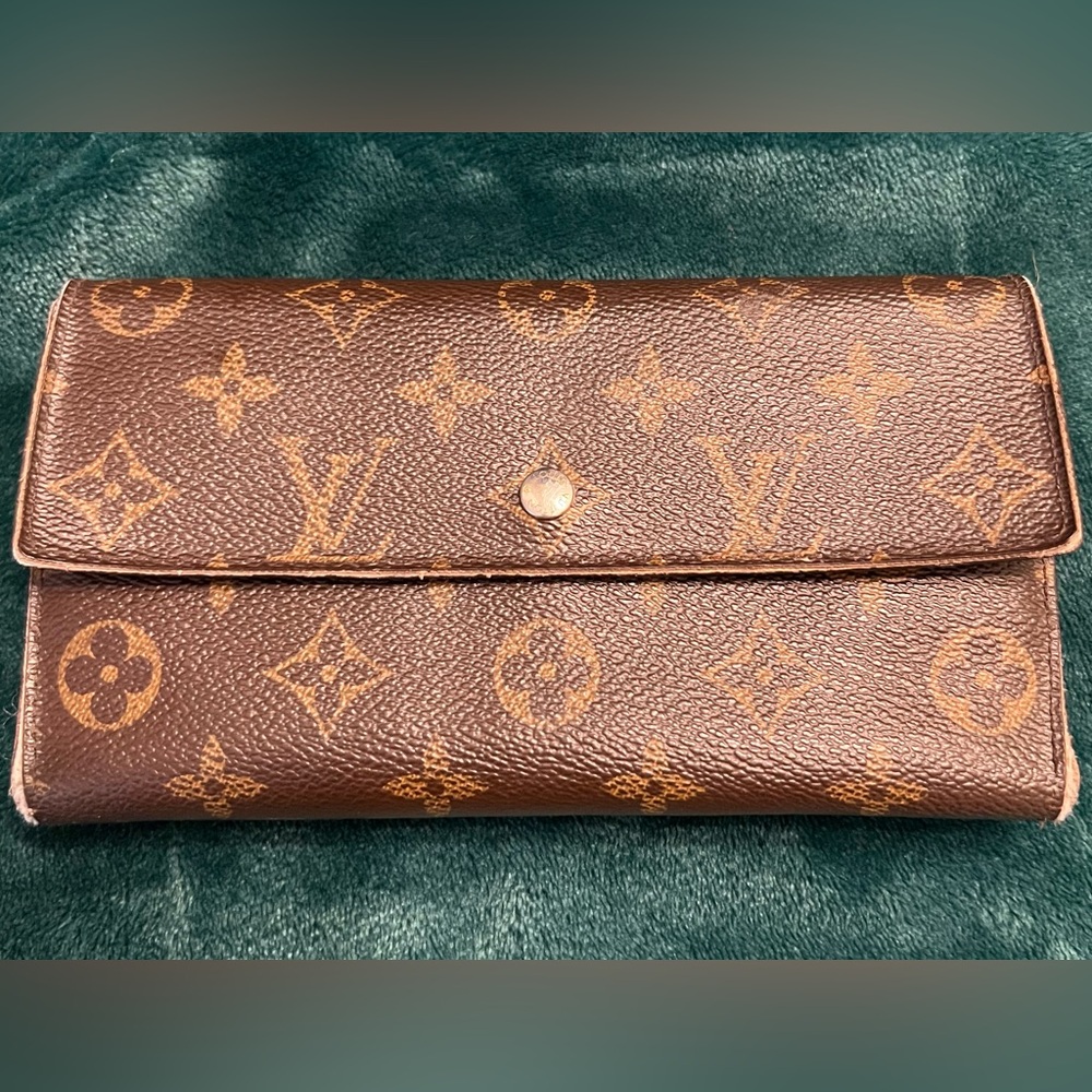 Louis Vuitton Brown Trifold Long Wallet in Monogram